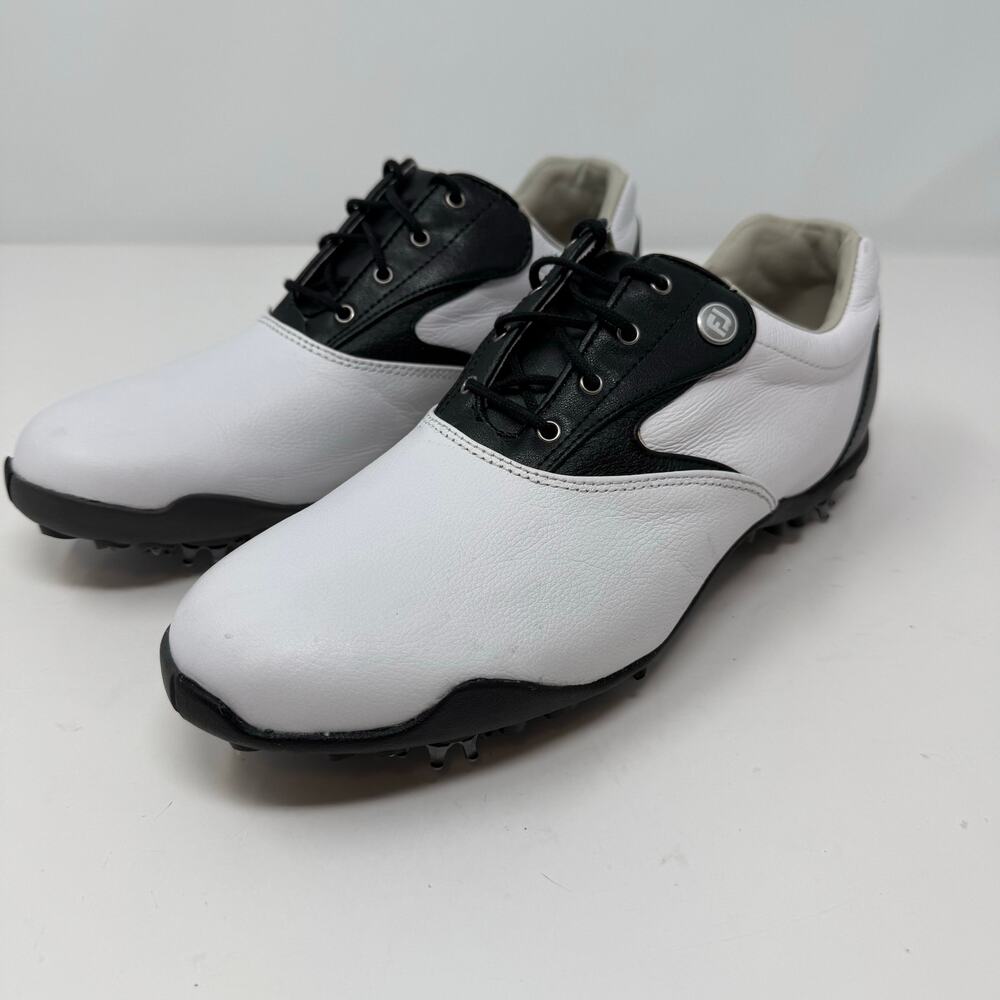 FootJoy LoPro Women's Golf Shoes 9.5M Saddle Style Black White EUC